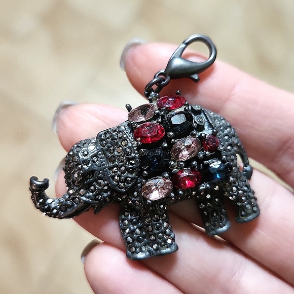 Anthropologie Accessories - Anthropologie Marcasite Bejeweled Elephant Charm